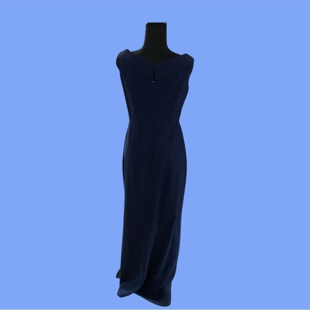 BEAUTIFUL SAPPHIRE BLUE SLEEVELESS FORMAL BY JASMINE BRIDESMAID SIZE 14 - Picture 2 of 4